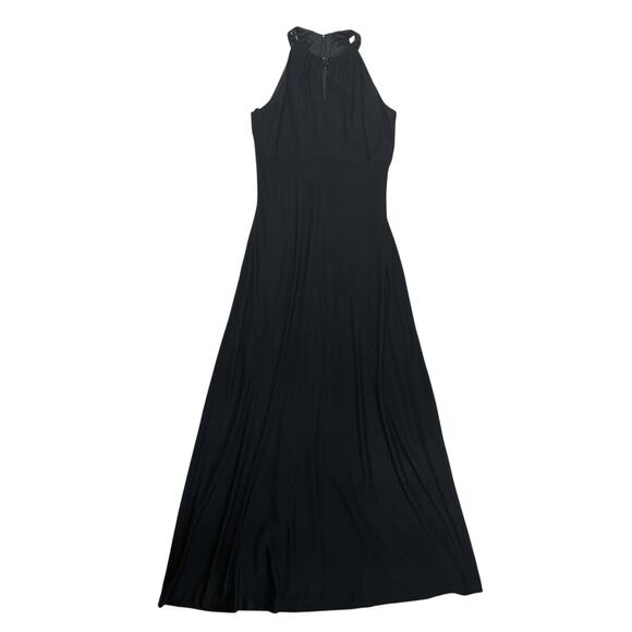 Alex Evenings Vintage 90s Beaded Halter Evening Gown Maxi Sheath Dress Classic - Picture 2 of 9